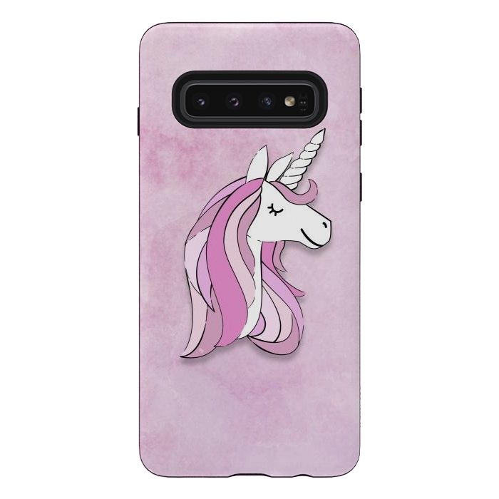 Galaxy S10 StrongFit Cute Pink Unicorn by Martina
