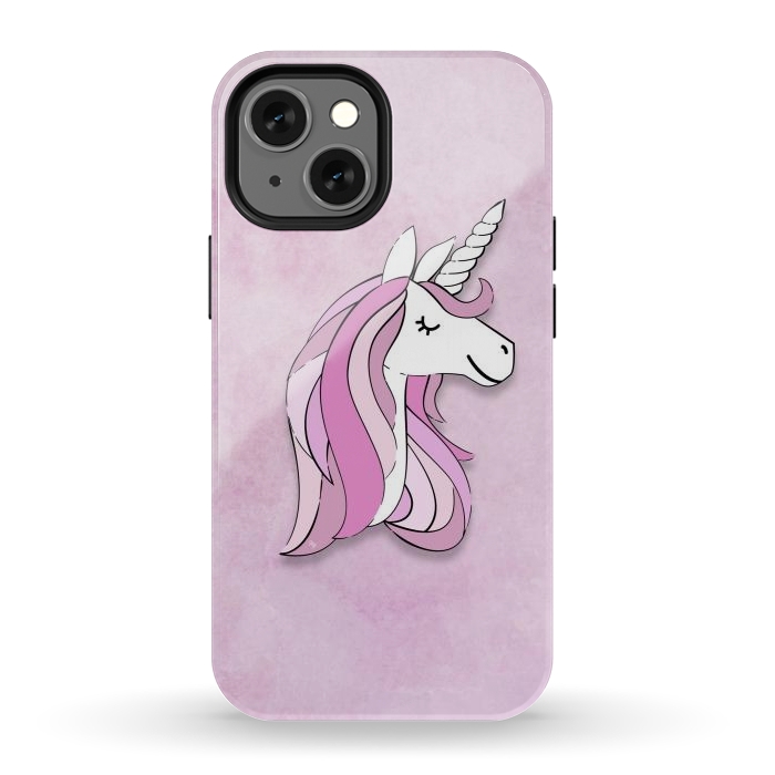 iPhone 13 mini StrongFit Cute Pink Unicorn by Martina