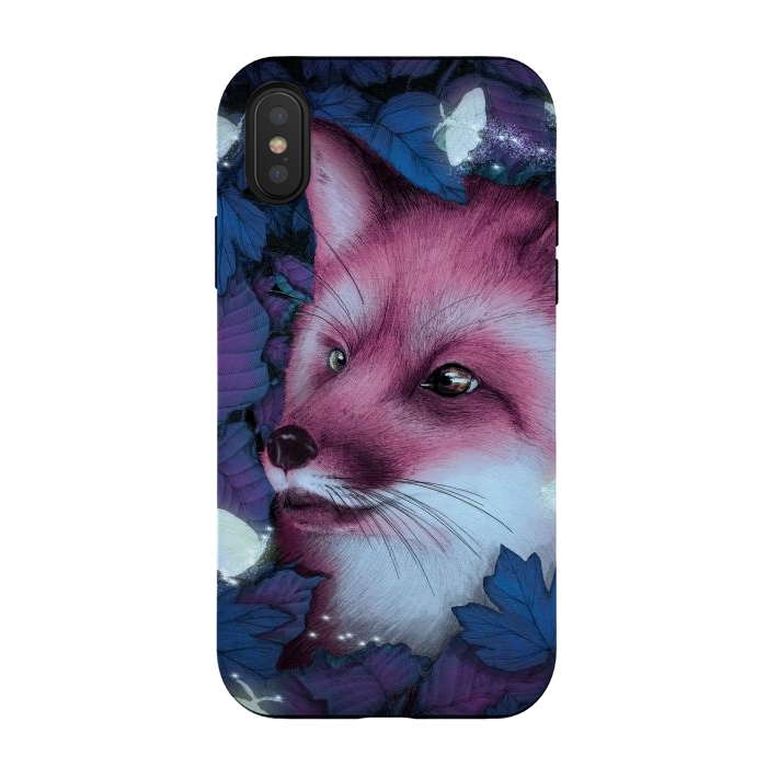 iPhone Xs / X StrongFit Fox in the Midnight Forest by ECMazur 