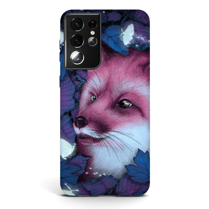 Galaxy S21 ultra StrongFit Fox in the Midnight Forest by ECMazur 