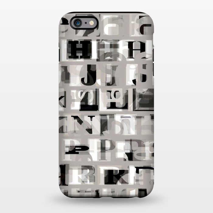 iPhone 6/6s plus StrongFit Typography letters collage - grey letters by Oana 