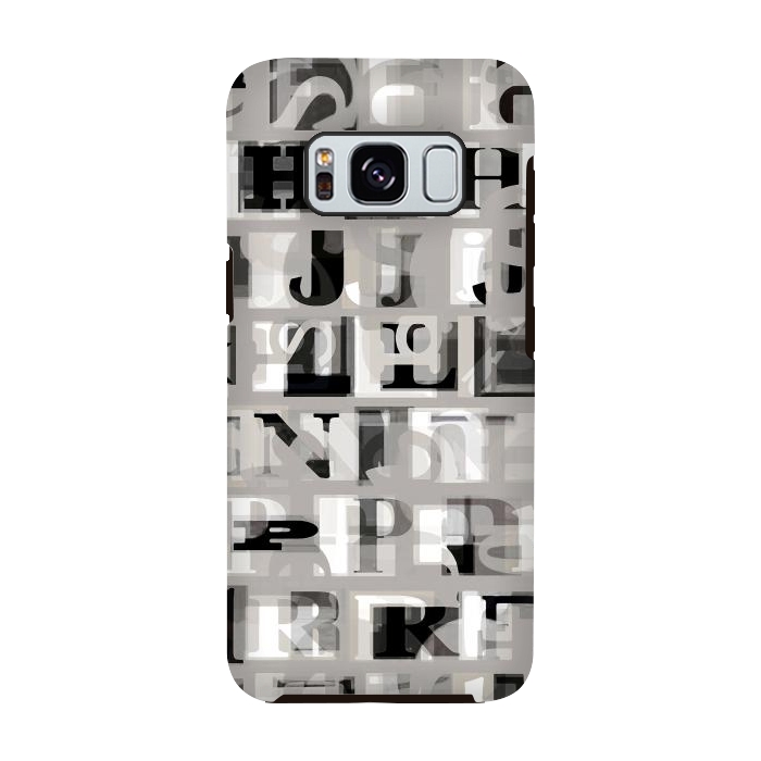 Galaxy S8 StrongFit Typography letters collage - grey letters by Oana 