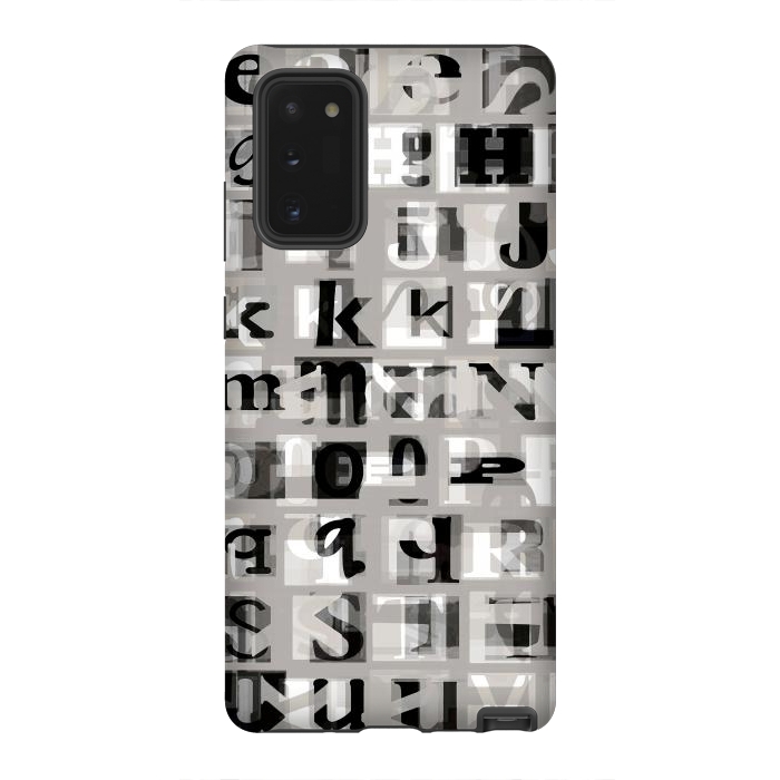 Galaxy Note 20 StrongFit Typography letters collage - grey letters by Oana 