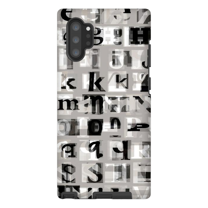 Galaxy Note 10 plus StrongFit Typography letters collage - grey letters by Oana 