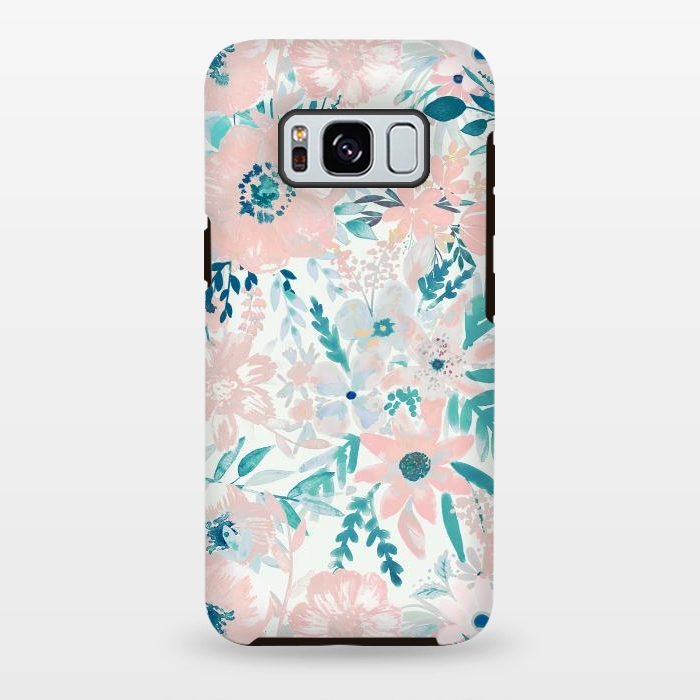 Galaxy S8 plus StrongFit Watercolor wildflowers - petals and foliage pattern by Oana 
