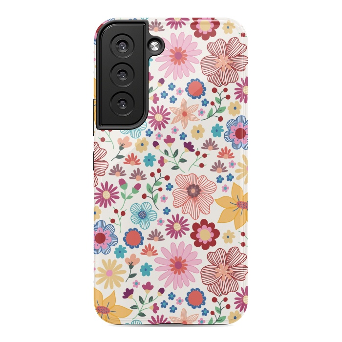 Galaxy S22 StrongFit Springtime Wild Bloom by TracyLucy Designs