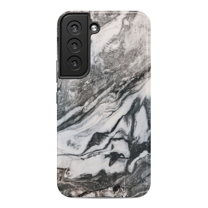 Galaxy S22 StrongFit White and black Marble by Winston