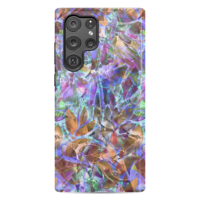 Galaxy S22 Ultra StrongFit Floral Abstract Stained Glass G268 by Medusa GraphicArt