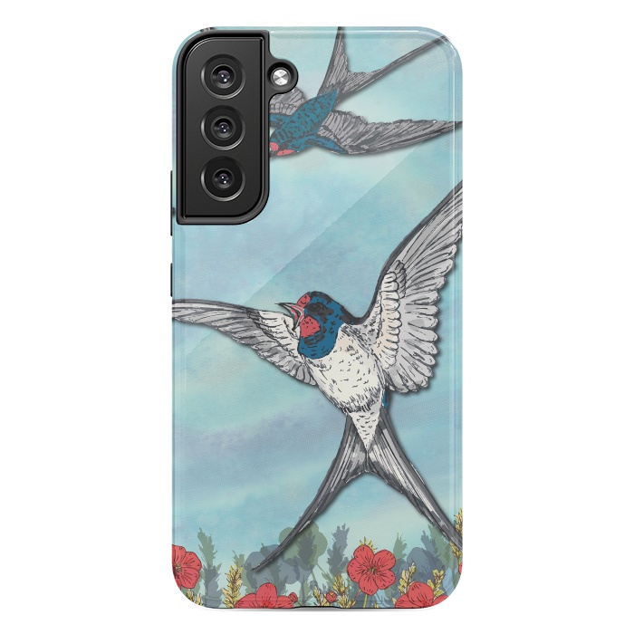 Galaxy S22 plus StrongFit Summer Swallows by Lotti Brown