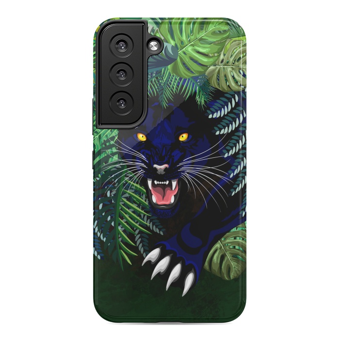 Galaxy S22 StrongFit Black Panther Spirit coming out from the Jungle by BluedarkArt