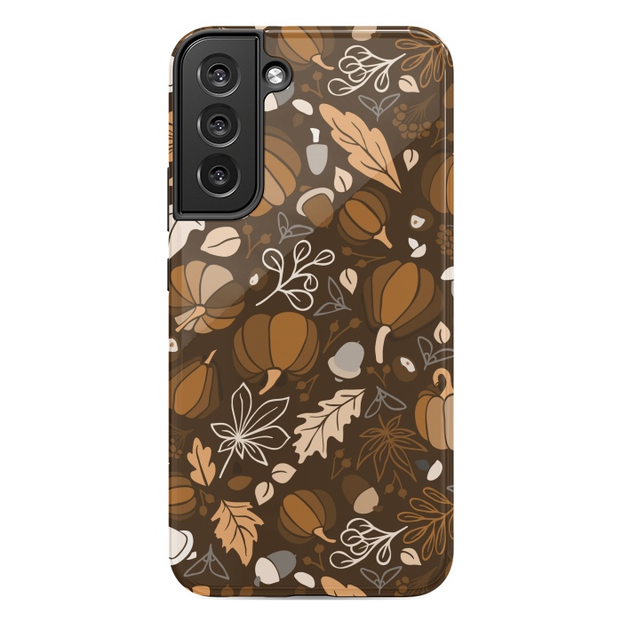 Galaxy S22 plus StrongFit Fall Fruits in Brown and Beige by Paula Ohreen