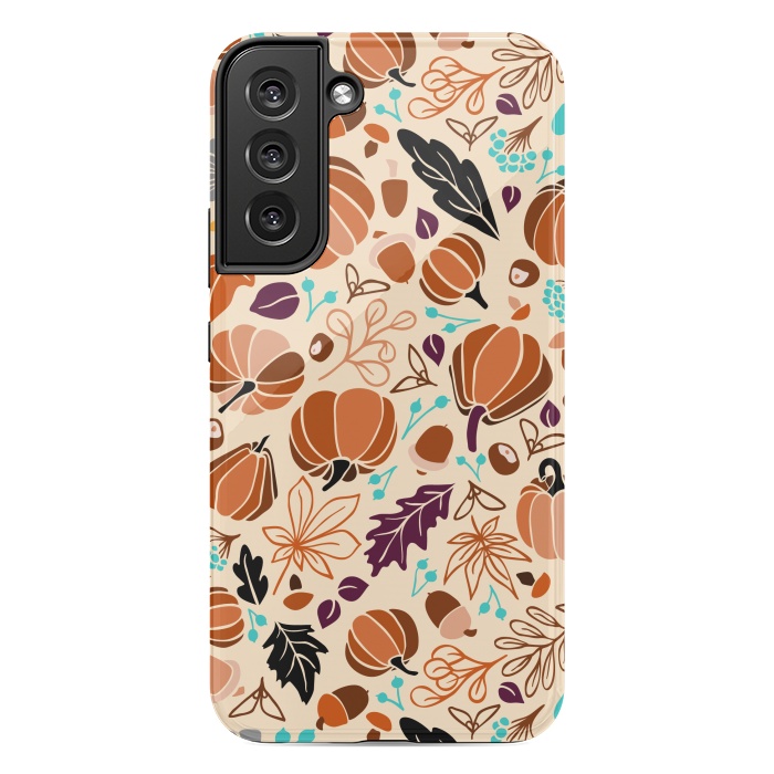 Galaxy S22 plus StrongFit Fall Fruits in Cream and Orange by Paula Ohreen