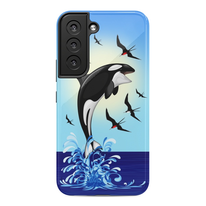 Galaxy S22 StrongFit Orca Killer Whale jumping out of Ocean by BluedarkArt
