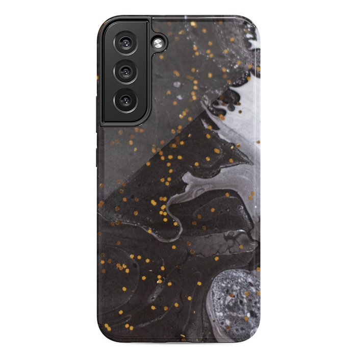 Galaxy S22 plus StrongFit glitter marble black white by haroulita
