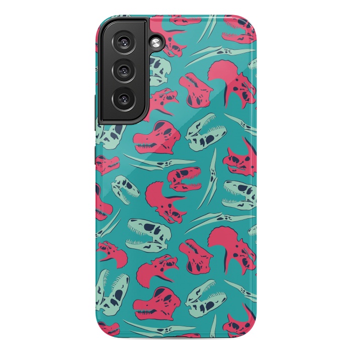 Galaxy S22 plus StrongFit Skull Roll - Teal by Melissa Lee