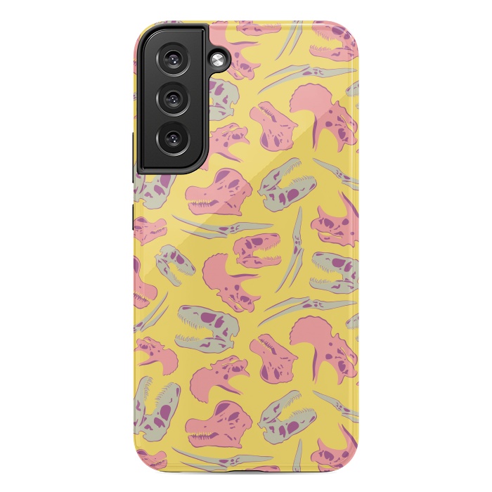 Galaxy S22 plus StrongFit Skull Roll - Yellow by Melissa Lee