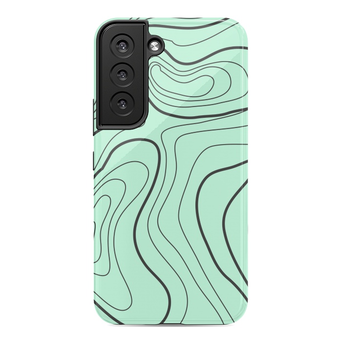 Galaxy S22 StrongFit green abstract lines 2 by MALLIKA
