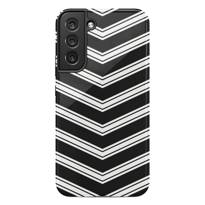 Galaxy S22 plus StrongFit Black And White Chevrons by TMSarts