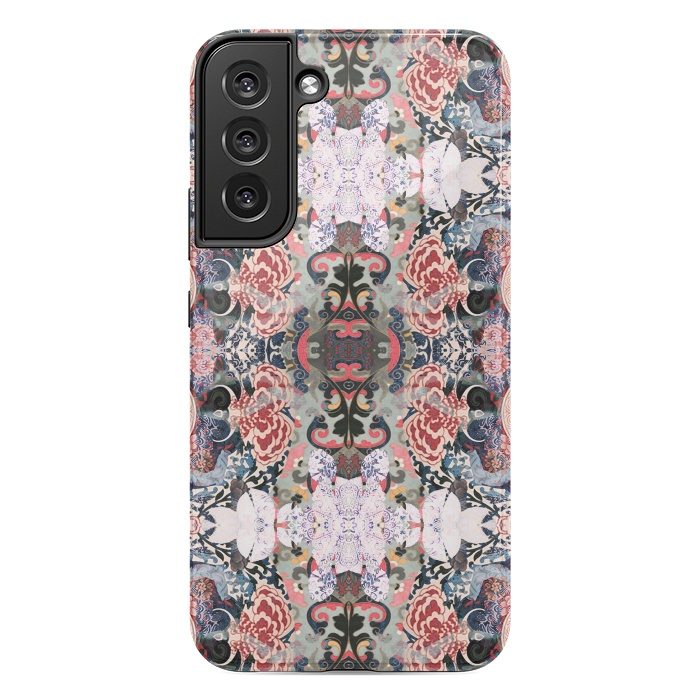 Galaxy S22 plus StrongFit Japanese inspired floral mandala pattern by Oana 