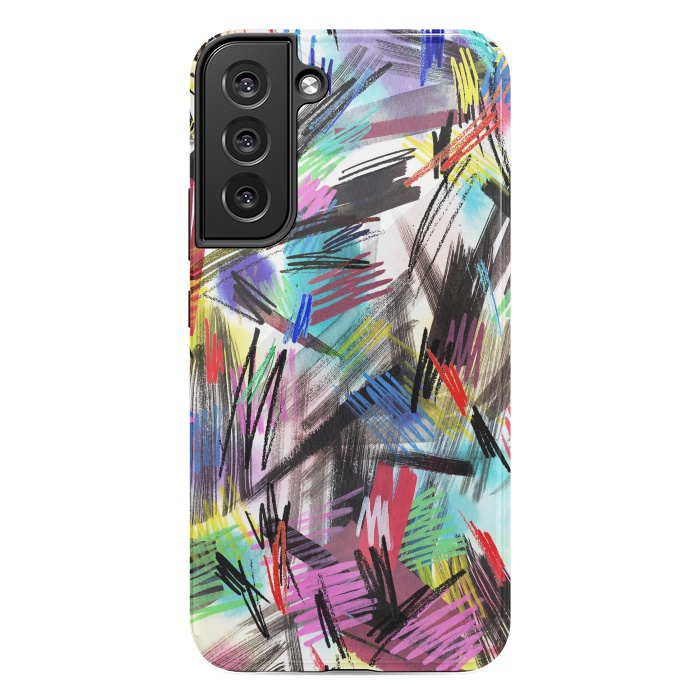 Galaxy S22 plus StrongFit Wild Colorful Scratches and Strokes  by Ninola Design