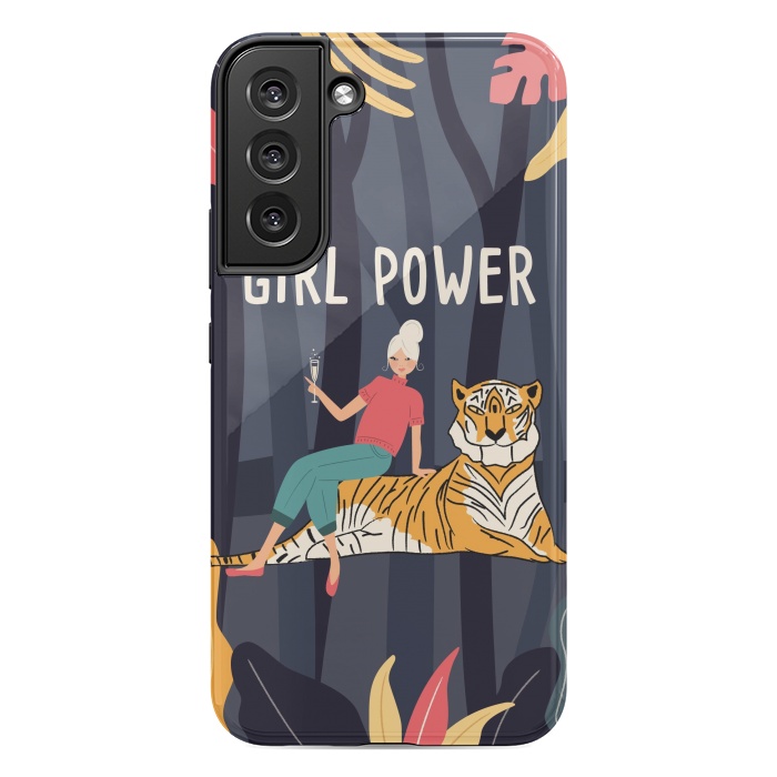 Galaxy S22 plus StrongFit Girl Power - Woman and Tiger by Jelena Obradovic