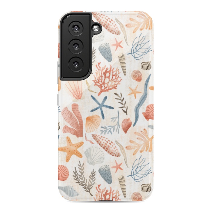 Galaxy S22 StrongFit Vintage Seashells by Noonday Design