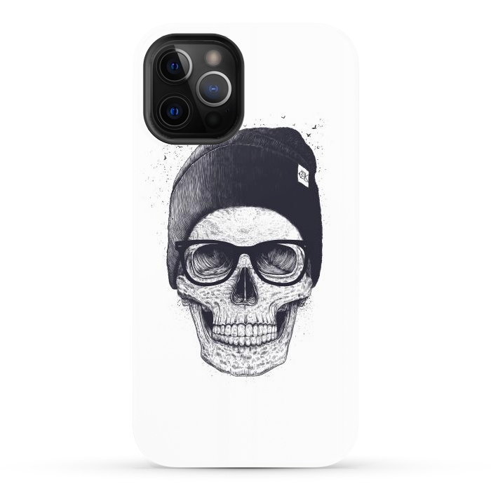 iPhone 12 Pro Max StrongFit Black skull in hat by kodamorkovkart