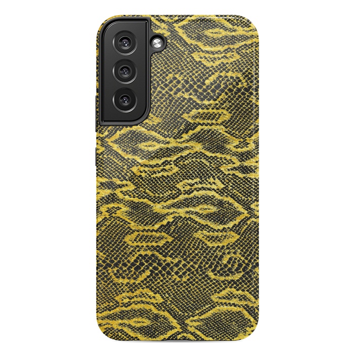 Galaxy S22 plus StrongFit Black and Gold Snake Skin I by Art Design Works