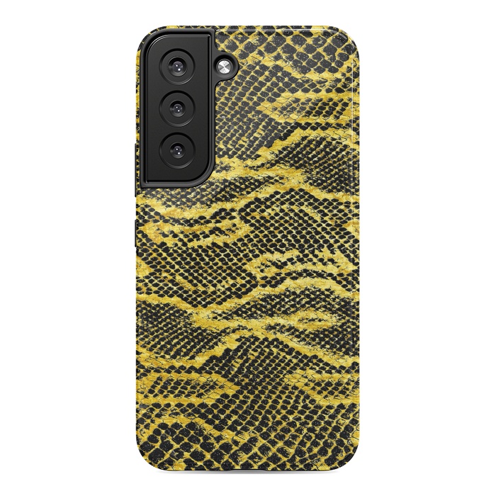 Galaxy S22 StrongFit Black and Gold Snake Skin II by Art Design Works
