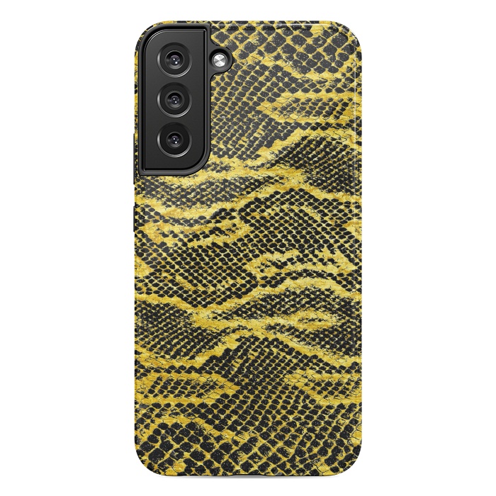 Galaxy S22 plus StrongFit Black and Gold Snake Skin II by Art Design Works