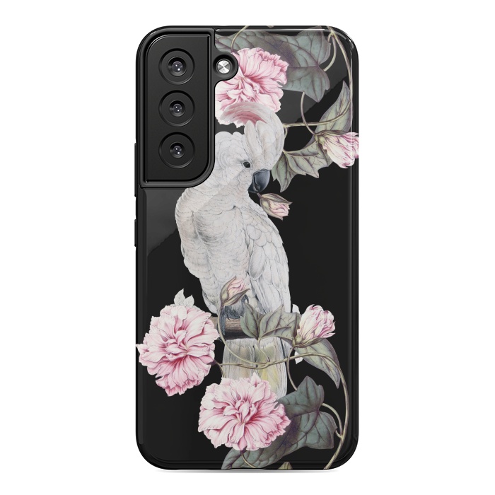 Galaxy S22 StrongFit Nostalgic White Cockatoo With Pink Flowers by  Utart