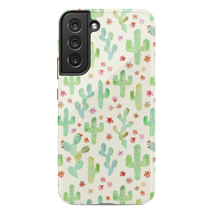 Galaxy S22 plus StrongFit Watercolor Cacti by Tangerine-Tane