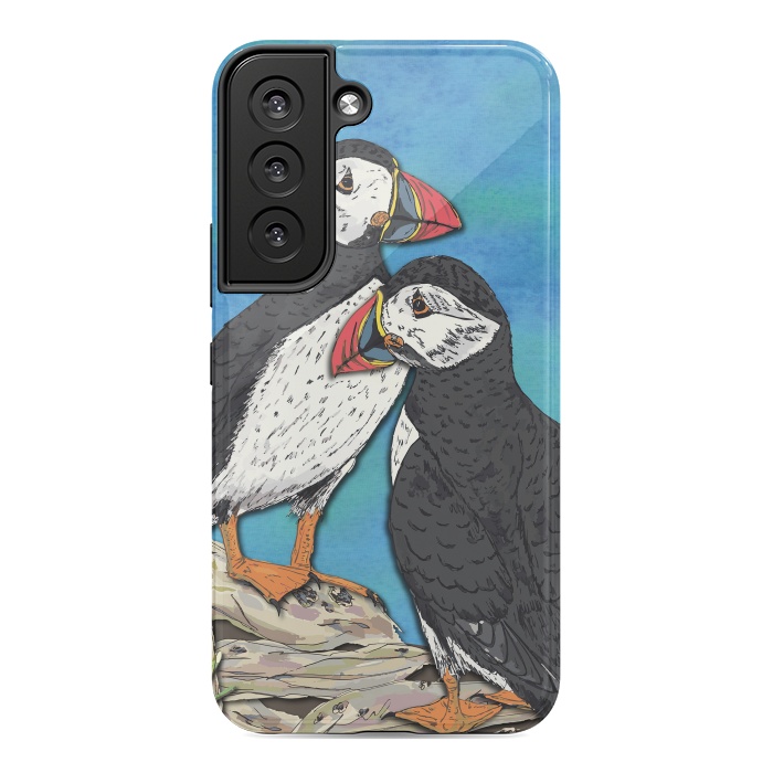 Galaxy S22 StrongFit Puffin Perfection by Lotti Brown