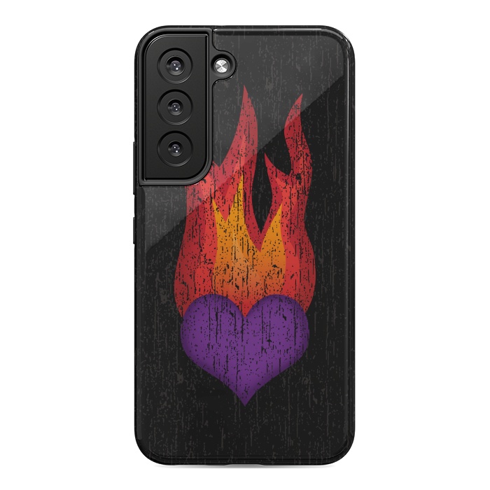 Galaxy S22 StrongFit Heart on Fire by Majoih