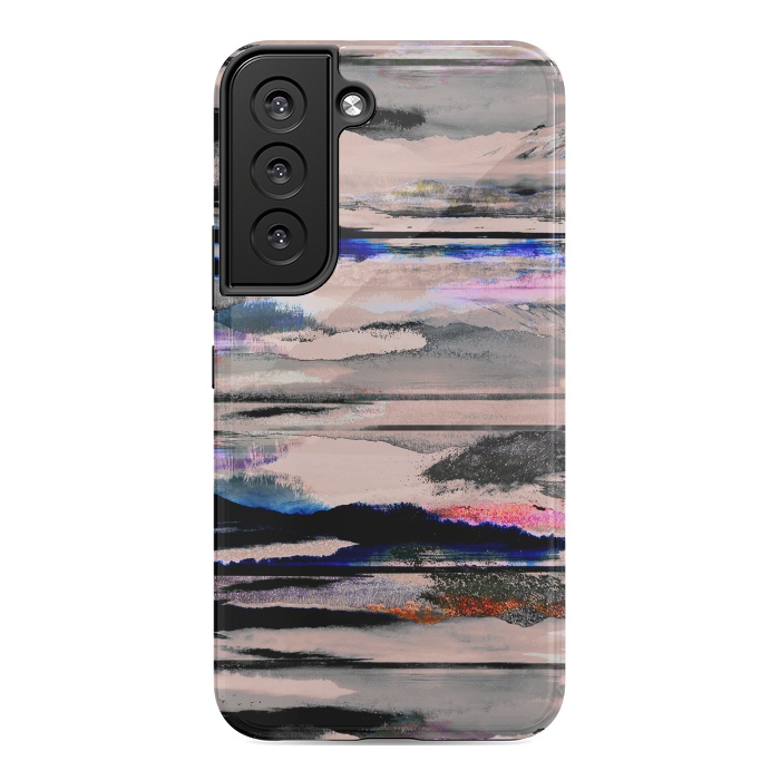 Galaxy S22 StrongFit Mountain landscape brushed painted pattern by Oana 
