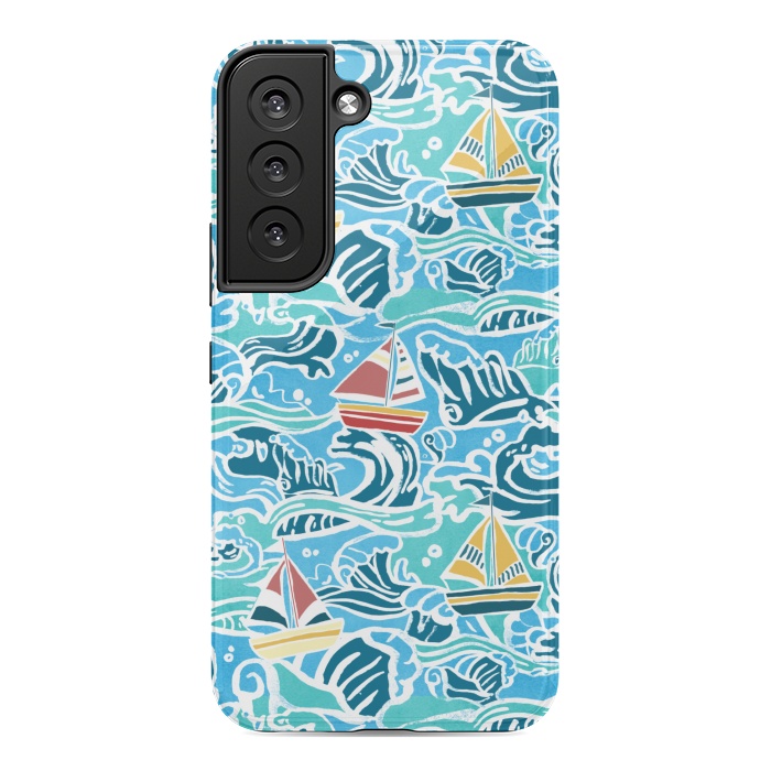 Galaxy S22 StrongFit Sailboats & Waves by Tangerine-Tane
