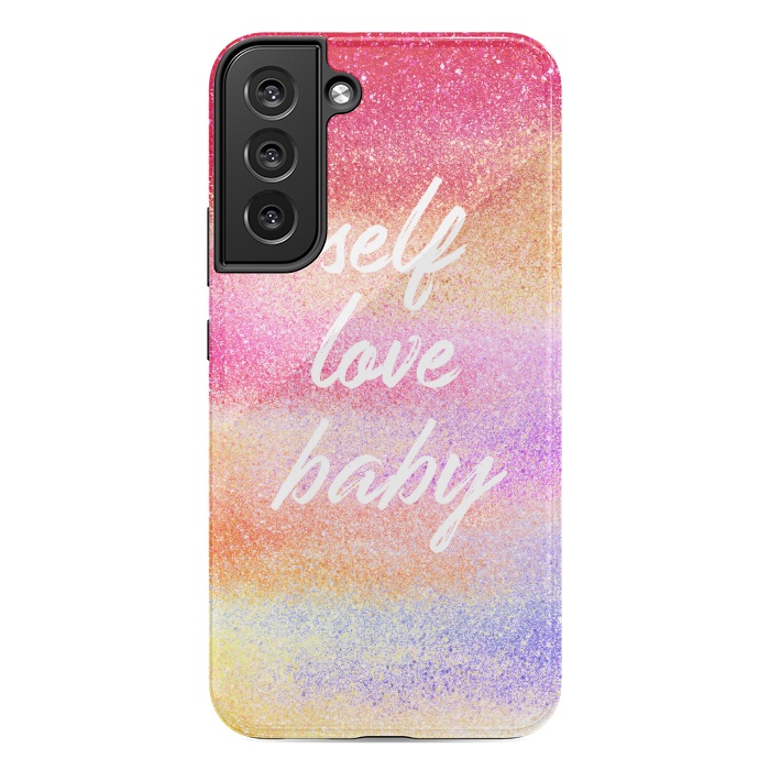 Galaxy S22 plus StrongFit Self Love colorful gradient glitter by Oana 