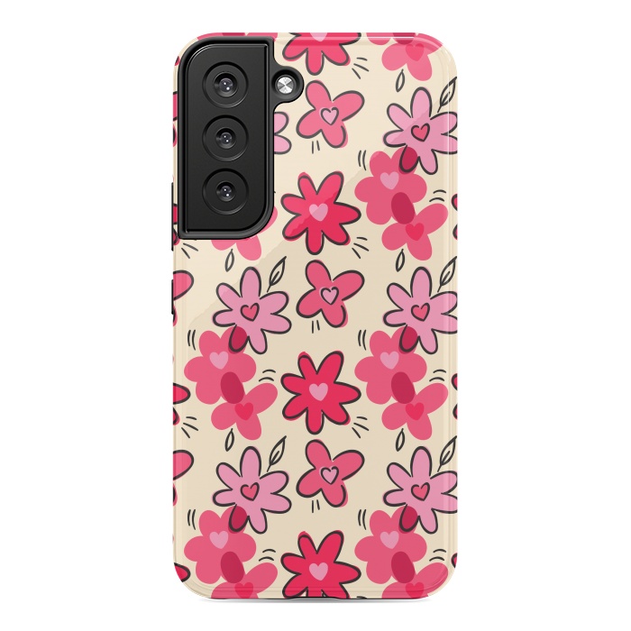 Galaxy S22 StrongFit FLORAL HEART PATTERN by MALLIKA