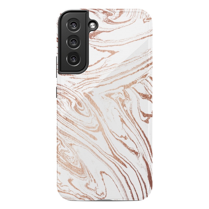 Galaxy S22 plus StrongFit White marble with rose gold details by Oana 