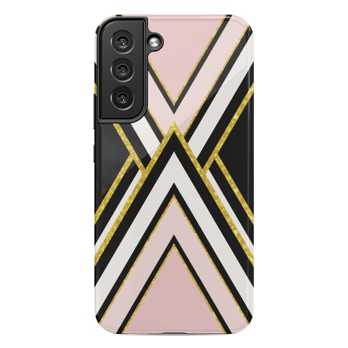 Galaxy S22 plus StrongFit Pink gold geometric by Jms