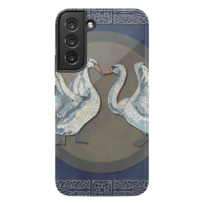 Galaxy S22 plus StrongFit Dancing Swans by Lotti Brown