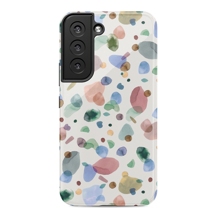 Galaxy S22 StrongFit Pebbles Terrazo Rounded Memphis Multicolored by Ninola Design