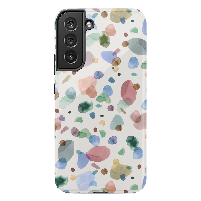 Galaxy S22 plus StrongFit Pebbles Terrazo Rounded Memphis Multicolored by Ninola Design