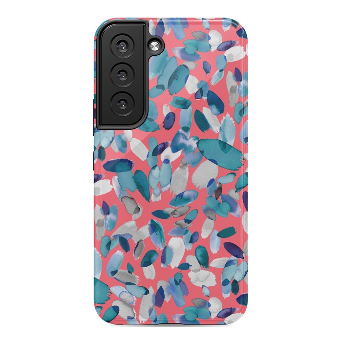 Galaxy S22 StrongFit Abstract Petal Stains Colorful Red Blue by Ninola Design