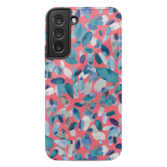 Galaxy S22 plus StrongFit Abstract Petal Stains Colorful Red Blue by Ninola Design