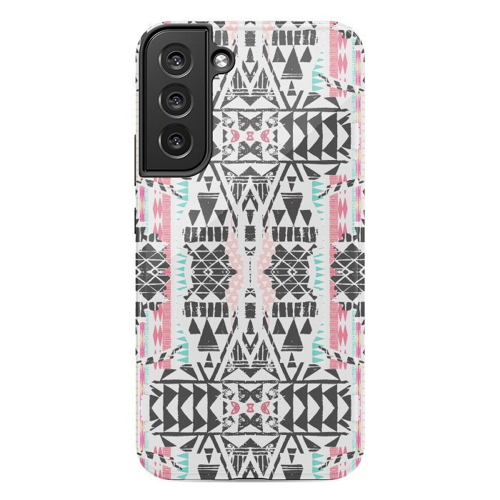 Galaxy S22 plus StrongFit Playful tribal ethnic triangles by Oana 