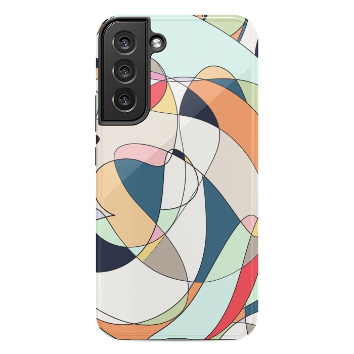 Galaxy S22 plus StrongFit Modern Colorful Abstract Line Art Design by InovArts
