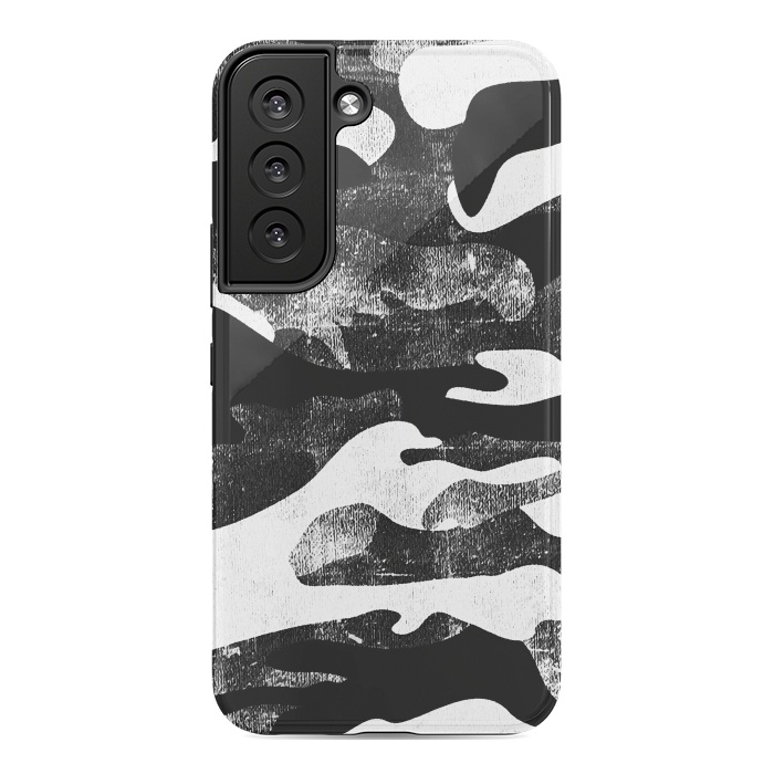 Galaxy S22 StrongFit Textured grunge monochrome camouflage by Oana 