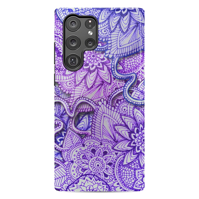 Galaxy S22 Ultra StrongFit Floral Doodle G582 by Medusa GraphicArt