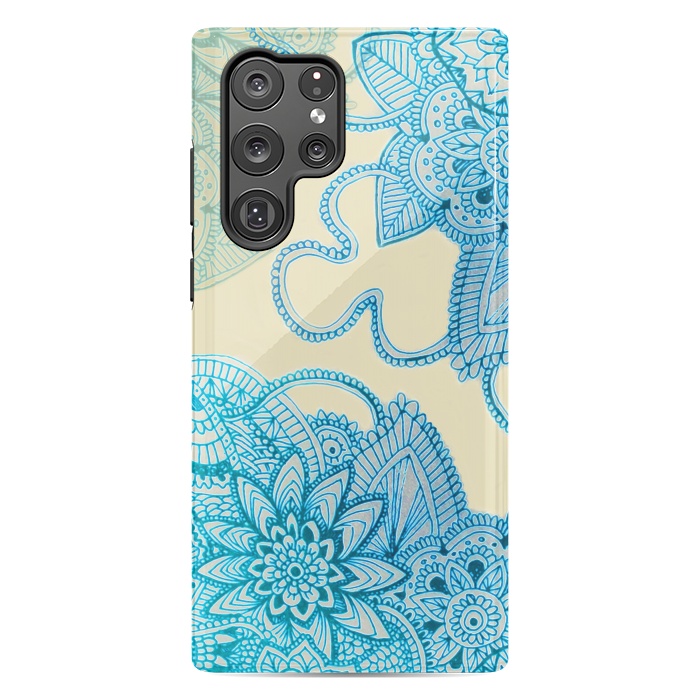 Galaxy S22 Ultra StrongFit Floral Doodle G580 by Medusa GraphicArt